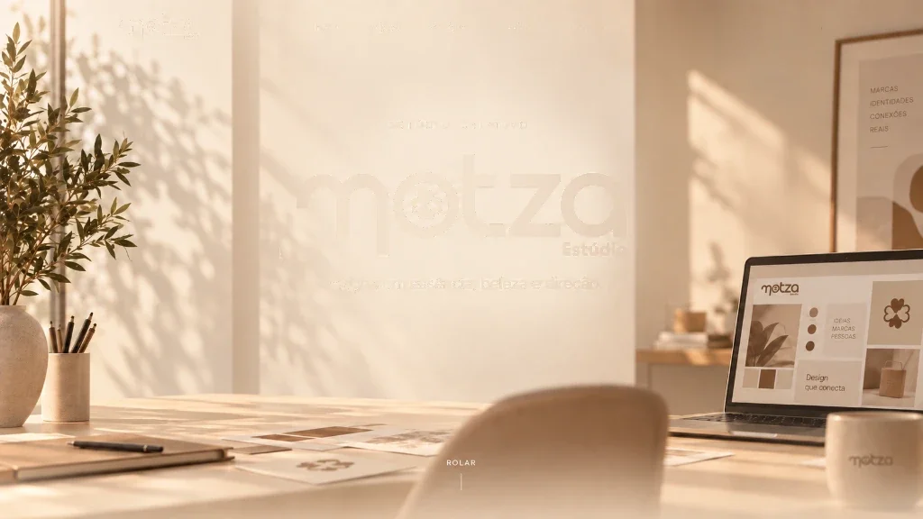 Ateliê Motza Estúdio — Mesa de criação de identidades visuais